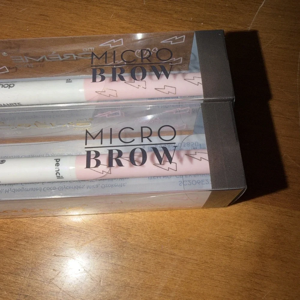 The Creme Shop Micro Brow Pencil & Spoolie-Ultra Fine 2 in 1 Granite LOT OF 2